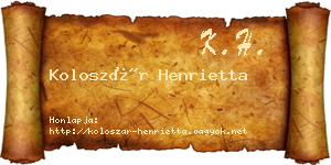 Koloszár Henrietta névjegykártya