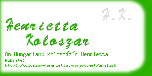 henrietta koloszar business card